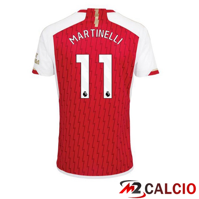 Maglie Calcio Arsenal (MARTINELLI 11) Prima Rosso Bianco 2023/2024