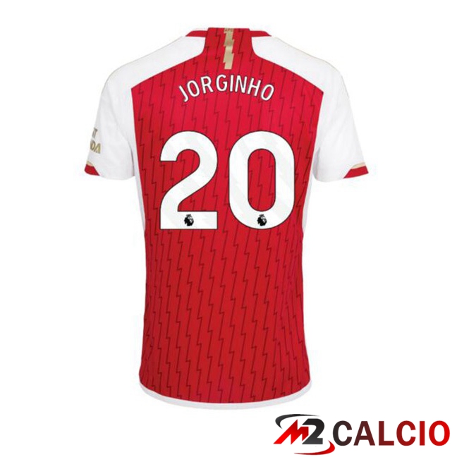 Maglie Calcio Arsenal (JORGINHO 20) Prima Rosso Bianco 2023/2024