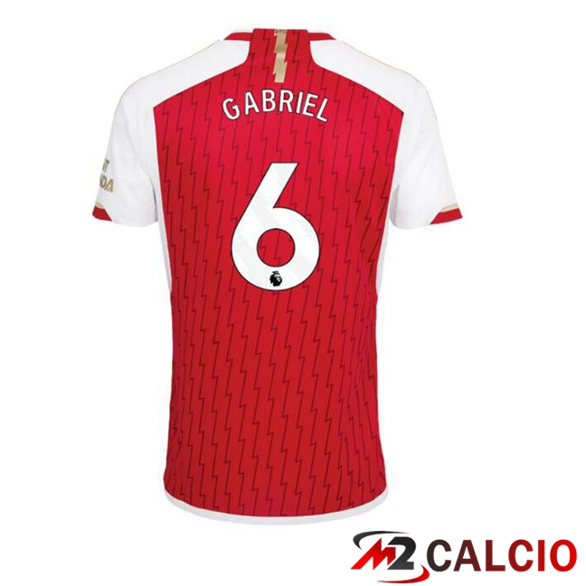 Maglie Calcio Arsenal (GABRIEL 6) Prima Rosso Bianco 2023/2024