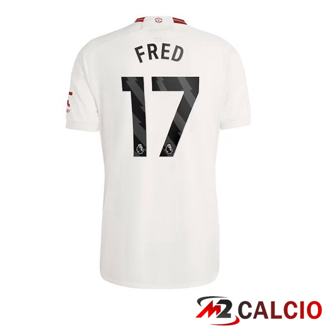 Maglie Calcio Manchester United (Fred 17) Terza Bianco 2023/2024