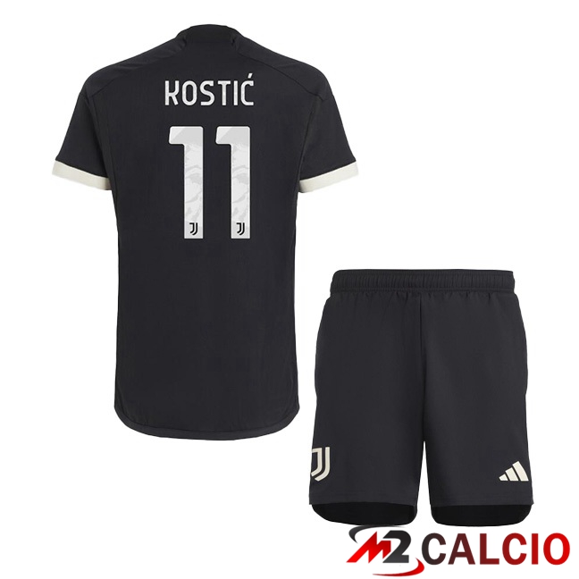 Maglie Calcio Juventus (KOSTIĆ 11) Bambino Juventus Terza Nero 2023/2024