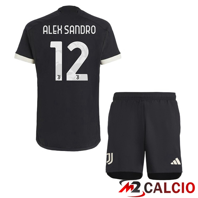 Maglie Calcio Juventus (ALEX SANDRO 12) Bambino Juventus Terza Nero 2023/2024