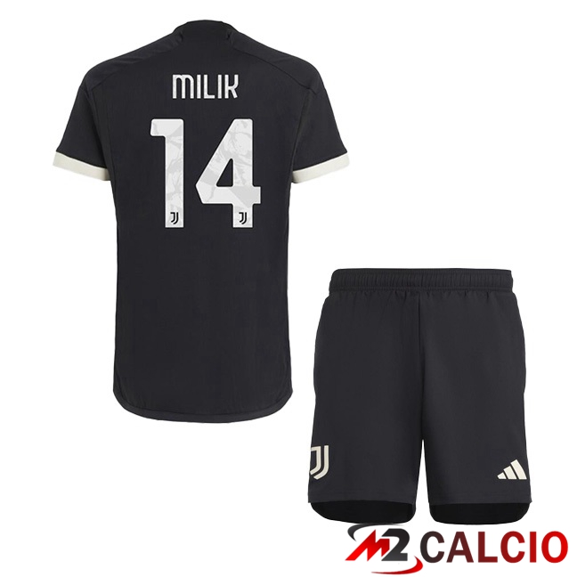 Maglie Calcio Juventus (MILIK 14) Bambino Juventus Terza Nero 2023/2024