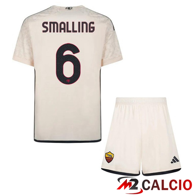 Maglie Calcio AS Roma (SMALLING 6) Bambino Bambino Seconda Giallo 2023/2024