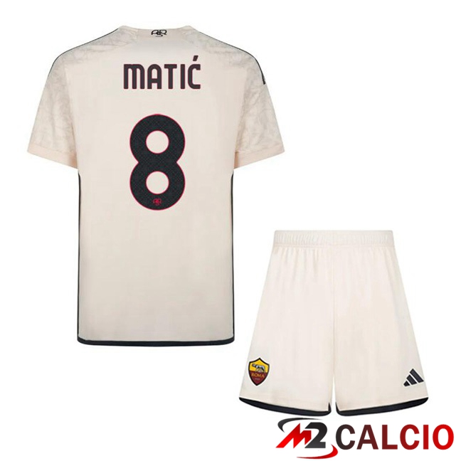 Maglie Calcio AS Roma (MATIĆ 8) Bambino Bambino Seconda Giallo 2023/2024