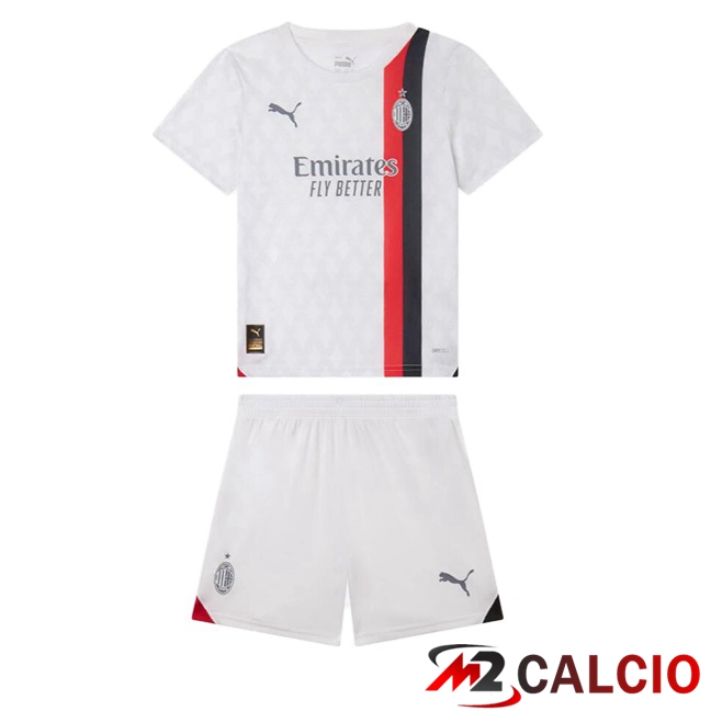 Maglie Calcio AC Milan Bambino Seconda Bianco 2023/2024