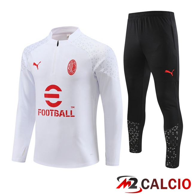 Insieme Tuta Calcio AC Milan Bianco 2023/2024
