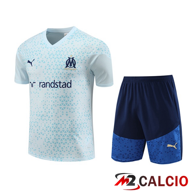 T Shirt Allenamento Marsiglia OM + Pantaloncini Blu 2023/2024