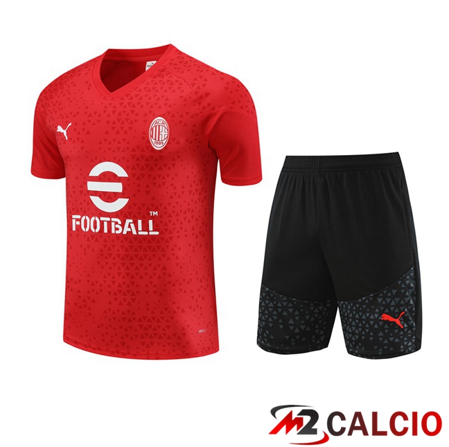 T Shirt Allenamento AC Milan + Pantaloncini Rosso 2023/2024