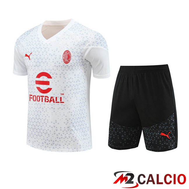 T Shirt Allenamento AC Milan + Pantaloncini Bianco 2023/2024