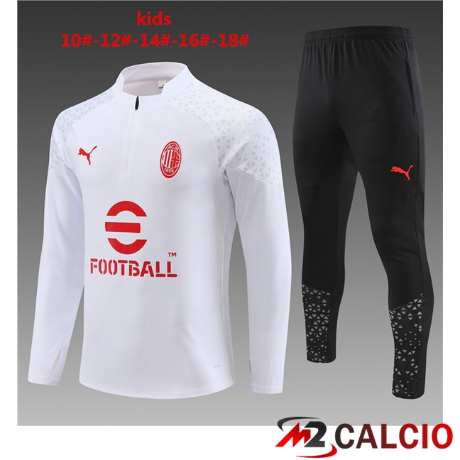 Insieme Tuta Calcio AC Milan Bambino Bianco 2023/2024
