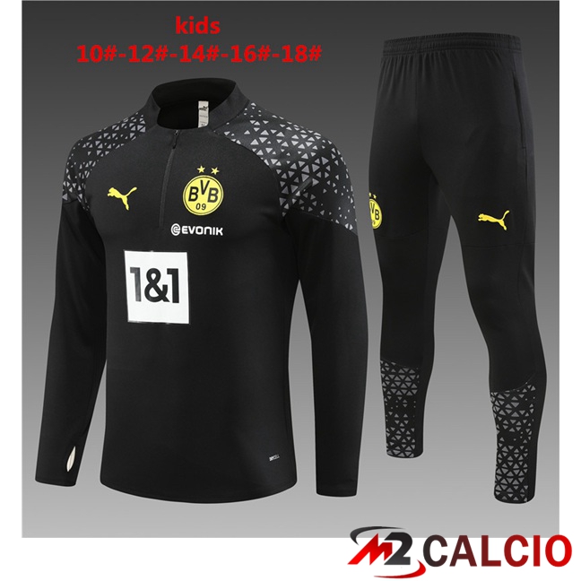 Insieme Tuta Calcio Dortmund BVB Bambino Nero 2023/2024