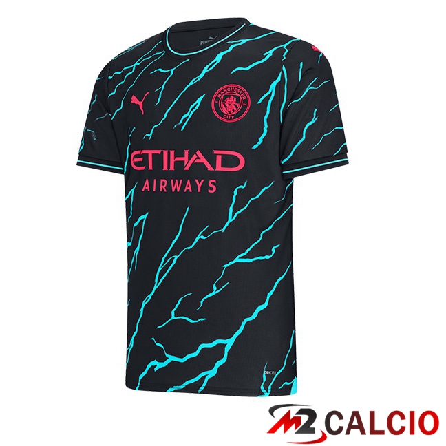 Maglie Calcio Manchester City Terza Blu Nero 2023/2024
