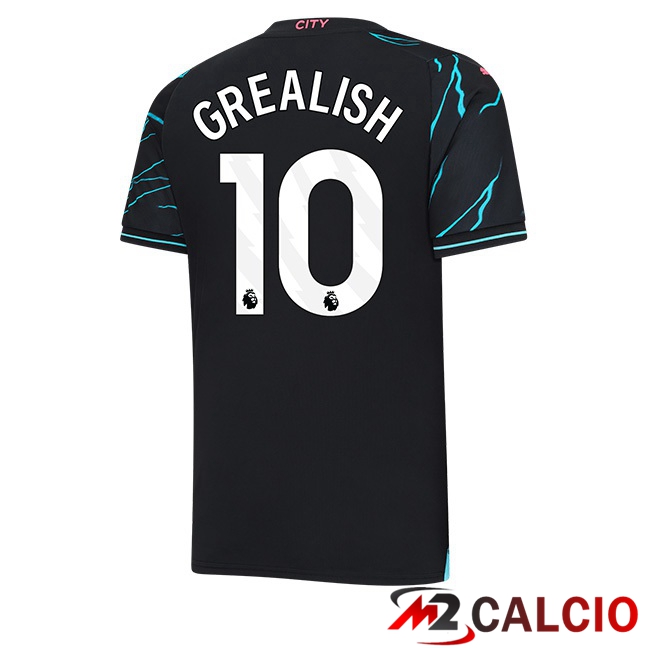 Maglie Calcio Manchester City (Jack Grealish 10) Terza Blu Nero 2023/2024