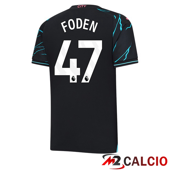 Maglie Calcio Manchester City (Phil Foden 47) Terza Blu Nero 2023/2024