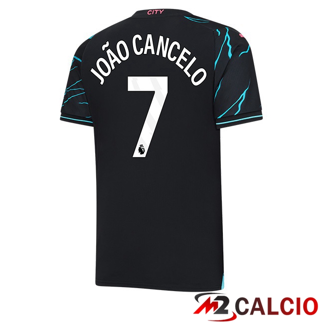 Maglie Calcio Manchester City (João Cancelo 7) Terza Blu Nero 2023/2024