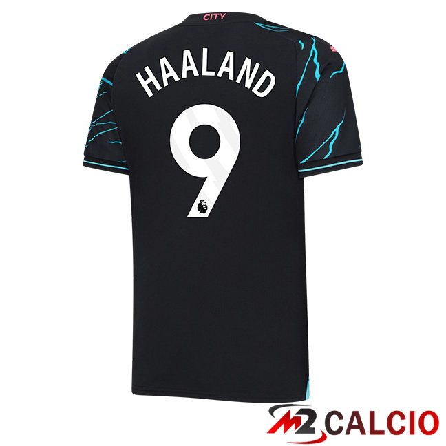 Maglie Calcio Manchester City (Erling Haaland 9) Terza Blu Nero 2023/2024