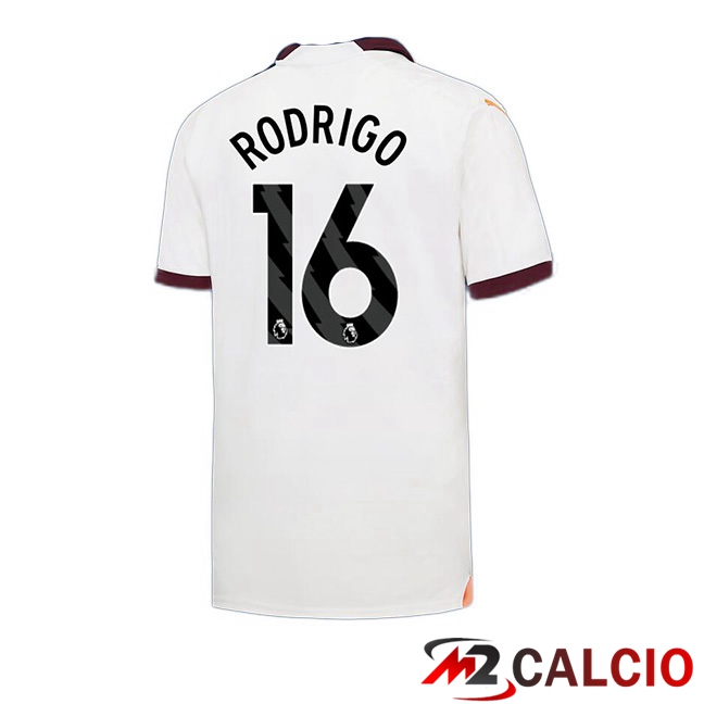 Maglie Calcio Manchester City (Rodrigo 16) Seconda Bianco 2023/2024