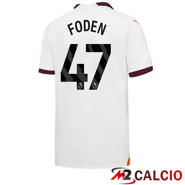Maglie Calcio Manchester City (Phil Foden 47) Seconda Bianco 2023/2024