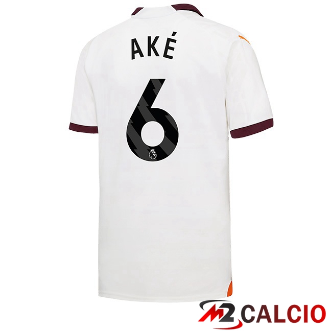 Maglie Calcio Manchester City (Nathan Ake 6) Seconda Bianco 2023/2024