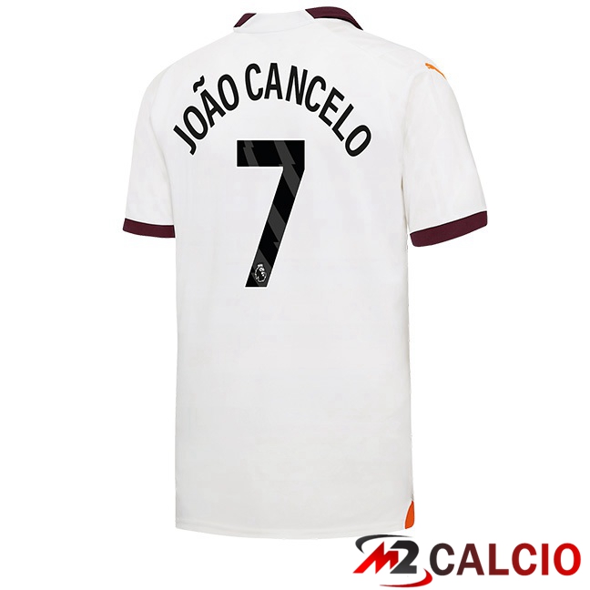 Maglie Calcio Manchester City (João Cancelo 7) Seconda Bianco 2023/2024