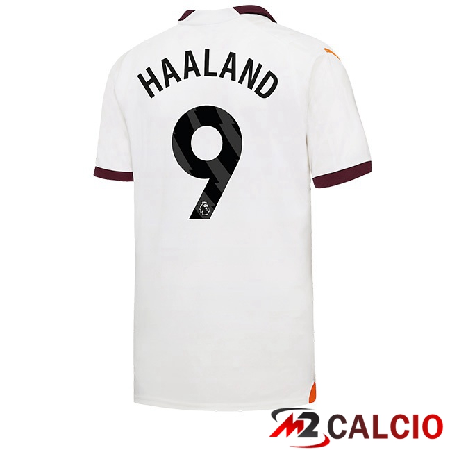 Maglie Calcio Manchester City (Erling Haaland 9) Seconda Bianco 2023/2024