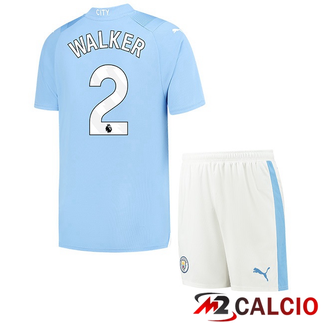 Maglie Calcio Manchester City (Kyle Walker 2) Bambino Prima Blu 2023/2024