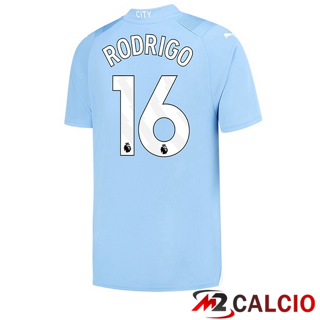 Maglie Calcio Manchester City (Rodrigo 16) Prima Blu 2023/2024