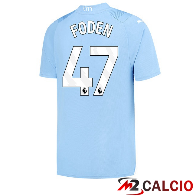 Maglie Calcio Manchester City (Phil Foden 47) Prima Blu 2023/2024