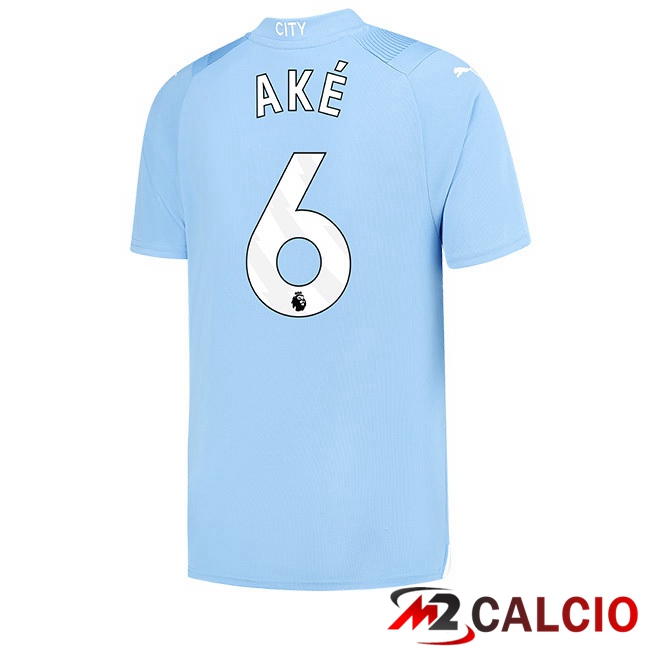 Maglie Calcio Manchester City (Nathan Ake 6) Prima Blu 2023/2024