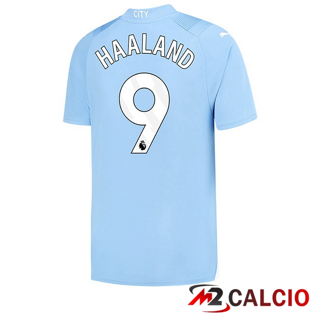 Maglie Calcio Manchester City (Erling Haaland 9) Prima Blu 2023/2024