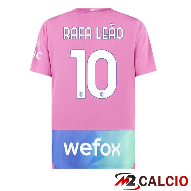 Maglie Calcio AC Milan (Rafa Leão 10) Terza Rosa 2023/2024