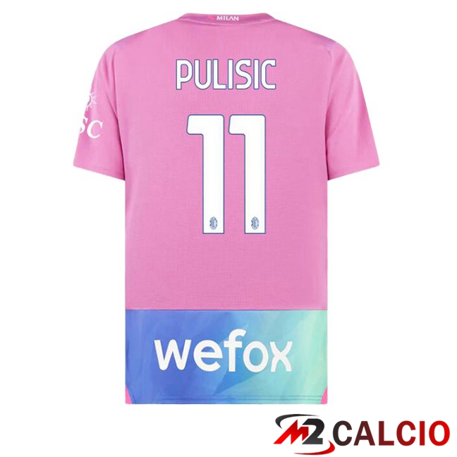 Maglie Calcio AC Milan (Pulisic 11) Terza Rosa 2023/2024