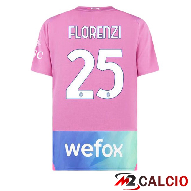 Maglie Calcio AC Milan (Florenzi 25) Terza Rosa 2023/2024