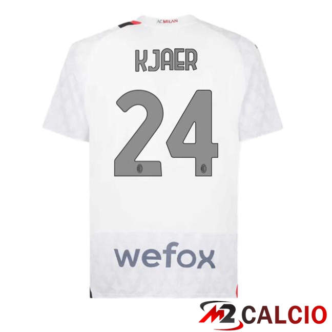 Maglie Calcio AC Milan (Kjaer 24) Seconda Bianco 2023/2024