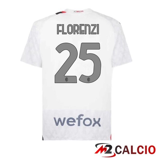 Maglie Calcio AC Milan (Florenzi 25) Seconda Bianco 2023/2024