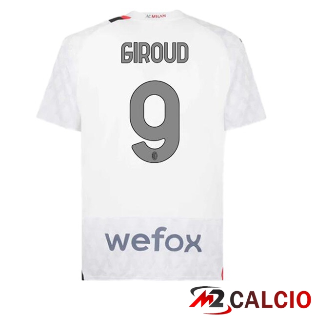 Maglie Calcio AC Milan (Giroud 9) Seconda Bianco 2023/2024