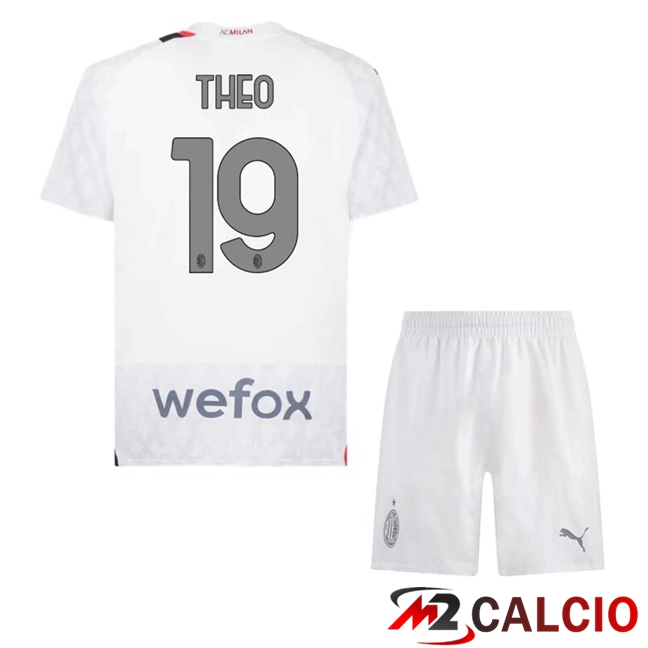 Maglie Calcio AC Milan (Theo 19) Bambino Seconda Bianco 2023/2024
