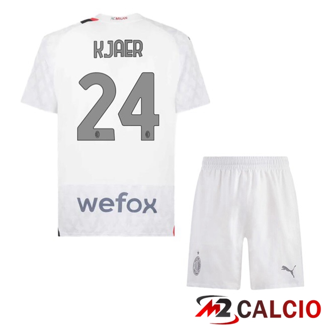 Maglie Calcio AC Milan (Kjaer 24) Bambino Seconda Bianco 2023/2024
