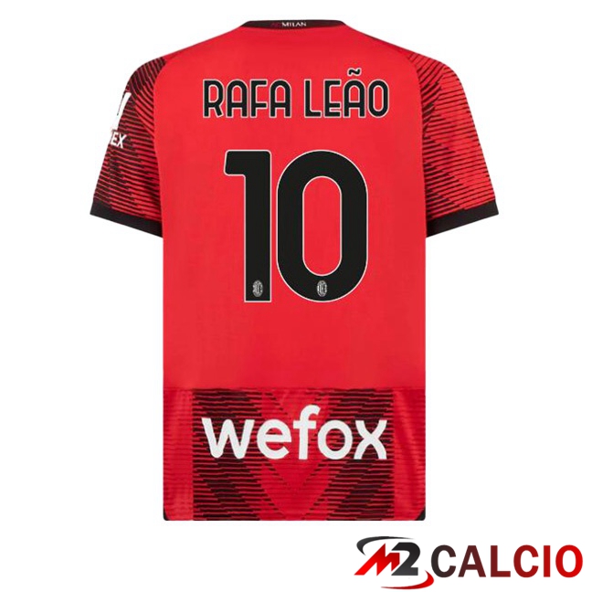 Maglie Calcio AC Milan (Rafa Leão 10) Prima Rosso 2023/2024