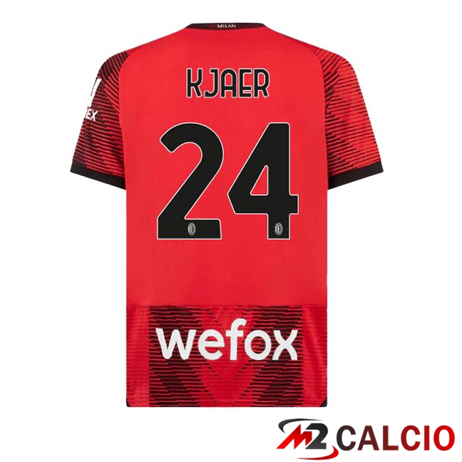Maglie Calcio AC Milan (Kjaer 24) Prima Rosso 2023/2024