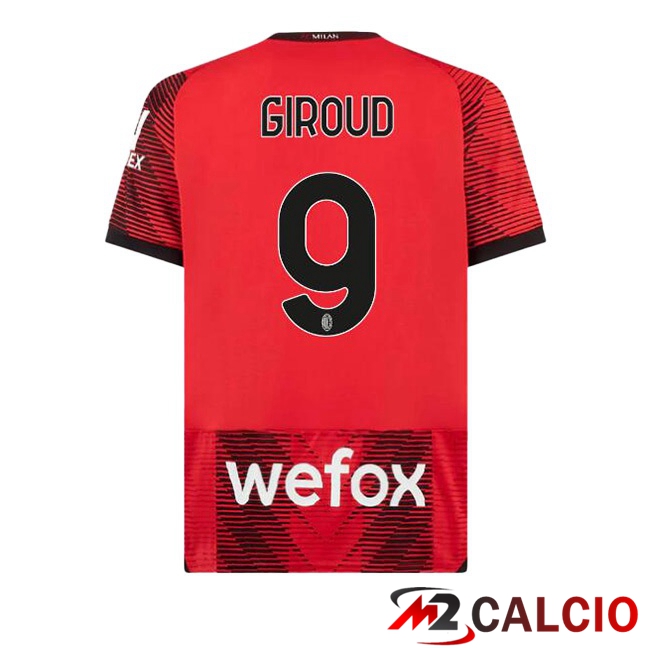 Maglie Calcio AC Milan (Giroud 9) Prima Rosso 2023/2024