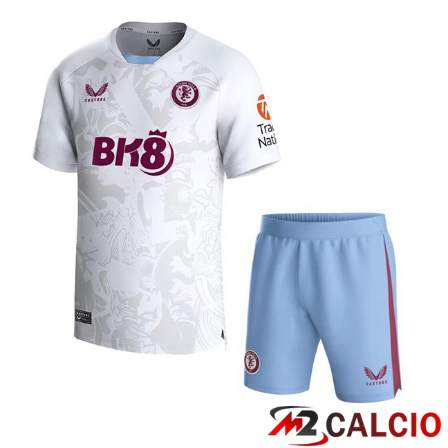 Maglie Calcio Aston Villa Bambino Seconda Bianco 2023/2024