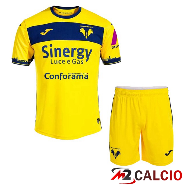 Maglie Calcio Hellas Verone Bambino Seconda Giallo 2023/2024