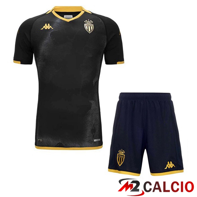 Maglie Calcio AS Monaco Bambino Seconda Nero 2023/2024