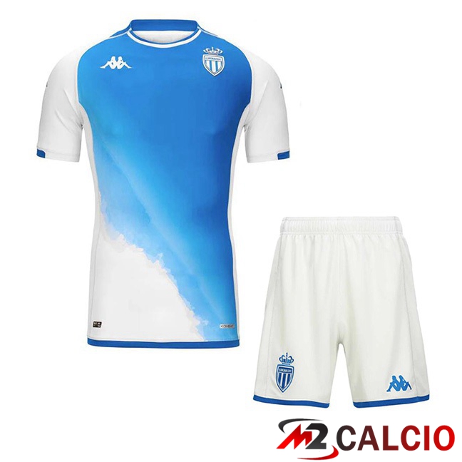 Maglie Calcio AS Monaco Bambino Terza Blu Bianco 2023/2024