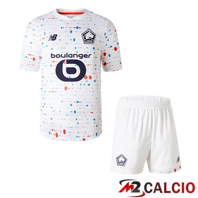 Maglie Calcio Lille OSC Bambino Seconda Bianco 2023/2024