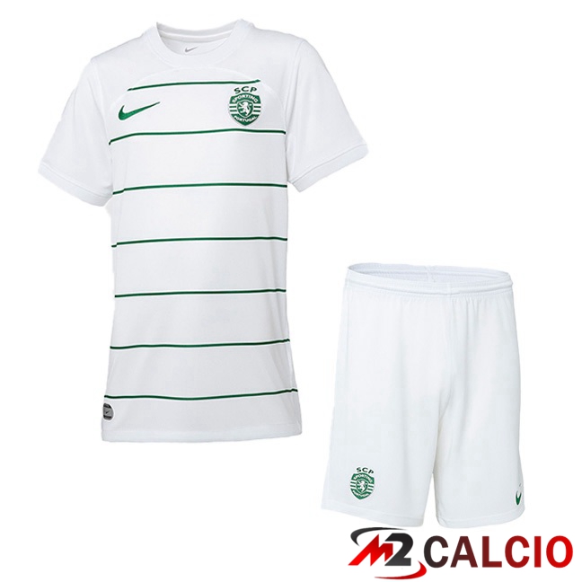 Maglie Calcio Sporting CP Bambino Seconda Bianco 2023/2024