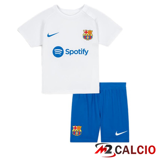 Maglie Calcio FC Barcellona Bambino Seconda Bianco 2023/2024