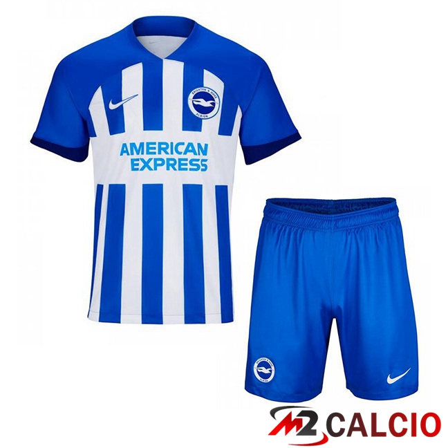 Maglie Calcio FC Brighton Bambino Prima Blu Bianco 2023/2024